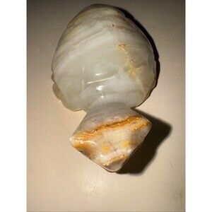 Vintage Hand Carved Onyx Tortoise Turtle Paperweight 4 1/2 “   2 3/4 ” W, 1.5” H
